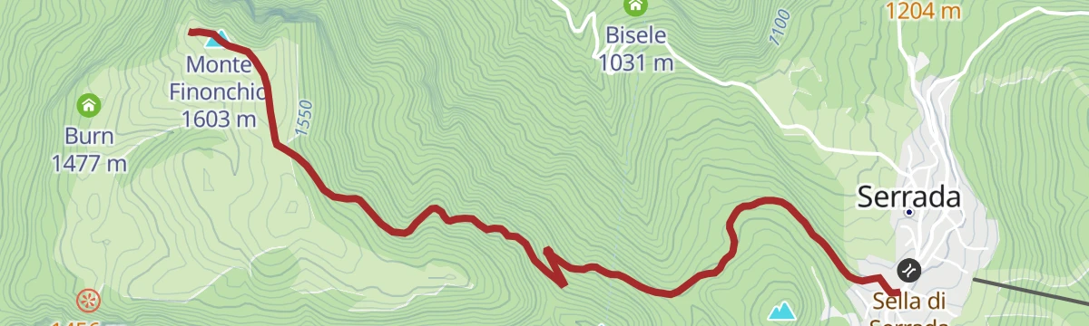 Route map: SAT / E104 - Serrada - Monte Finonchio